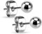 Treuheld® | Silberne Kugel Ohrstecker im Set | Edelstahl 316L | 8mm Perlen - Größe | Butterfly-Verschluss (Steckverschluss) | Damen/Unisex