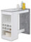 Stella Trading COLADA MINI Moderner Bartisch in Beton-Optik, Weiß - Geräumige Theke mit Flaschenregal für Küche, Wohn- & Esszimmer - 115 x 104 x 50 cm (B/H/T)