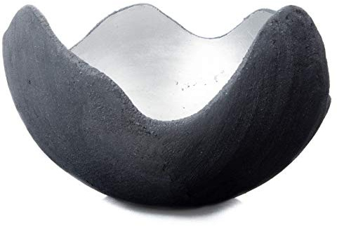 stoamandal Lichtschale silber - M (20cm) - Beton schwarz-grau - Unikat handmade