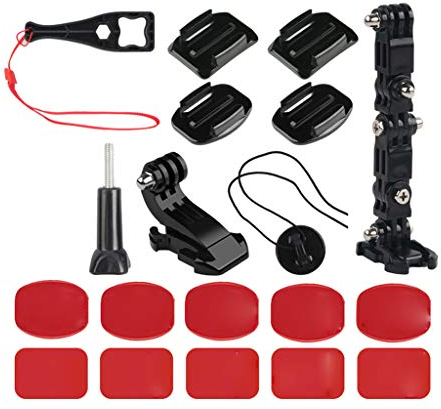Für DJI Osmo Action Kamera Helmhalterung Kit, Colorful Action Cam Helmet Front+Side Mount Kit, Inklusive J-Hakenschnalle, Schnellverschluss, Klebepads für DJI Osmo Action Kamera
