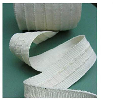Bonnin 1 Pencil Pleat Curtain Header Tape - White Polyester, 5 Meter