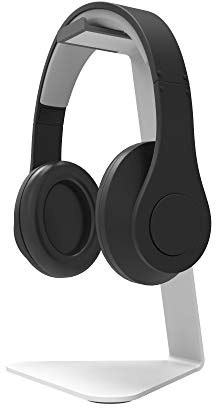 Kanto H1W Universal Headphone Stand with Curved Silicone Padding | White