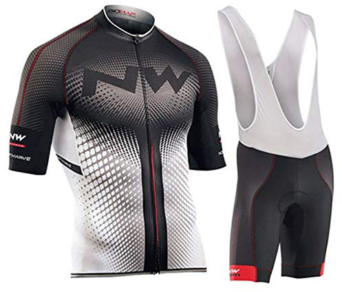 Tuta da Bicicletta MTB Estiva da Uomo Traspirante Asciugatura Veloce Manica Corta e Pantaloncini Imbottiti Maglia da Ciclismo con Motivo Leone