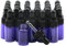Rowiz - Bottiglie di olio essenziale da 3 ml, riutilizzabili, in vetro viola, contagocce per occhi, profumo, campioni di liquidi, contenitori con tubi campione di contagocce e tappo a vite nero