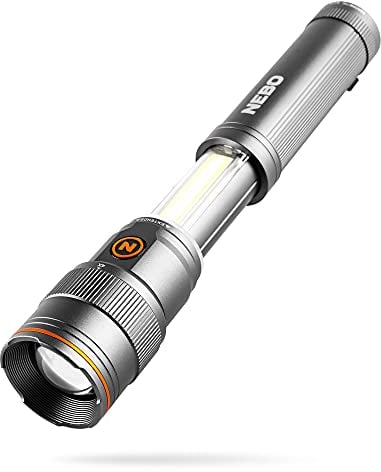 NEBO Franklin Slide 500 Lumens - Black LED Rechargeable Flashlight & Work Light - 7 Lighting Modes with Magnetic Base