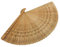 Healifty Folding Fan - Portable Bamboo Handheld Fan Silk Hand Rave Fan for Women Girls 1pc (Brown)