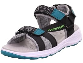 Superfit Jungen Criss Cross Sandale, Schwarz Grün 0000, 32 EU