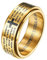 HIJONES Herren Edelstahl Bibel Vers Lords Prayer Kreuz Gott Ring Farben Spinner Gold Ringe Größe 54