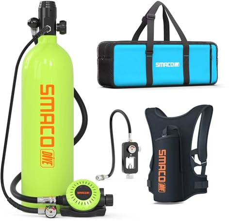 SMACO Mini Bombola da Sub 2L Bombola per Immersioni in Acque Basse di Respirazione Subacquea Bottiglia da Immersione Portatile S700Plus per Esercizi di Immersione/Lavori Subacquei