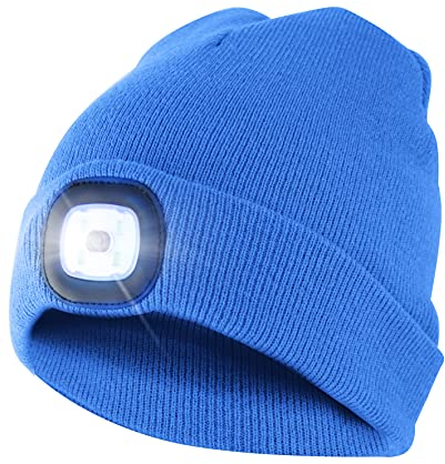 Velamp Lighthouse: Kappe mit wiederaufladbarem LED-Frontlicht. Himmelblau