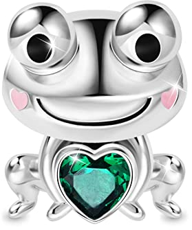 GNOCE Netter Frosch Umarmt Herz Edelstein Charm Bead Sterling Silber Fit Armband Mode Schmuck Geschenk Für Frauen Mädchen Tochter