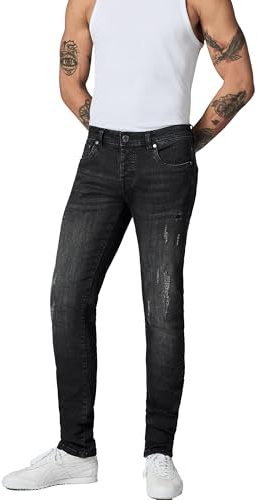 Peak Time Herren Jeans Slim Fit Mid Waist aus Bio-Baumwolle (GOTS Zertifiziert) und recyceltem Polyester (RCS Zertifiziert) mit Stretch Anteil München Dark Grey Gr. 38W/34L