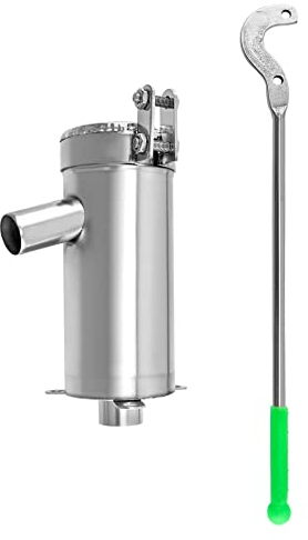 QWORK Manuelle Saugpumpe aus Edelstahl, längere Wasserstrahlpumpe, Saugleistung, schnellere Wasserentladung, hohe Arbeitseffizienz für Haus, Garten, Hof, häusliche Brunnen, Saugpumpe, Grundwasser