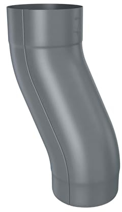 ZAMBELLI Coude de socle, serti monobloc 80mm Anthracite galvanisé | Coude d'étage en acier galvanisé pour franchir les saillies de mur et d'enduit