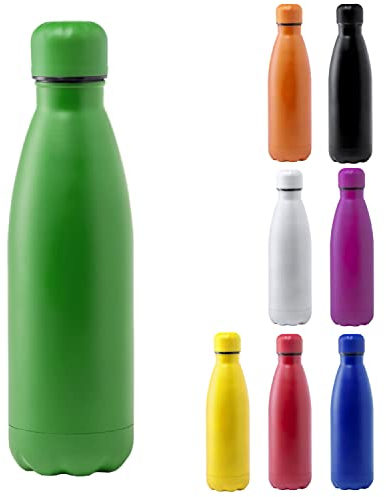 TIENDA EURASIA® Botella de Agua de Acero Inoxidable, 790 ml, con Tapón de Seguridad, Acabado Mate, Bidon para Camping, Gimnasio, Oficina, Botella Resistente, Color Verde