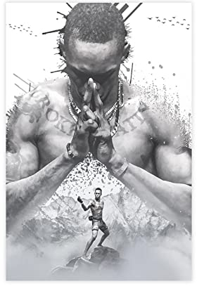 Jierbi Sportposter Israel Adesanya Poster Leinwand Poster Schlafzimmer Dekor Sport Landschaft Büro Raum Dekor Geschenk Rahmen:30 x 45 cm