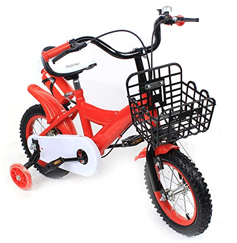 SanBouSi 12 Zoll Kinderfahrrad Kinder Fahrrad für Mädchen Junge Ab 2-4 Jahren Kinderrad- Luftbereifung - Kettenschutz -Rot