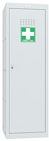 Phoenix Safe Company - MC Series - Medical Cube Lockers - Light Grey Size 4 Cube Locker With Key Lock - 1265 x 400 x 400mm - MC1244GGK