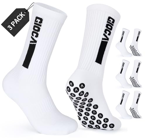 Fußballsocken 3 paar Fußball Socken Unisex Socken | Anti-Rutsch-Design | Universal-Maßstab 39-46 | 75% Baumwolle | Stutzen Fussball Herren, Tape Design Fussballsocken Männer