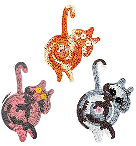 Nice Katze Butt Untersetzer, Lustige Häkeln Sie Tasse Untersetzer Handgemachte Katze Hintern, Kaffee Und Tee Untersetzer Tassenmatte Pad Kissen