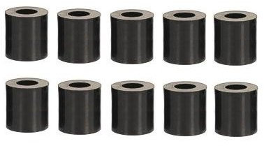 qfix Lot de 10 douilles d'écartement pour vis M8, longueur 12 mm, plastique noir, lot de 10 pièces.