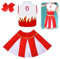 DOWNDRIFT Cheerleader Kostüm Mädchen Cheerleader Kostüm Kinder Kostüm Cheerleader Mädchen Kostume Kinder Mädchen Cheerleading Kostüm Kinder mit Haarzubehör Faschingskostüme Kinder 150Rot