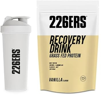 226ERS Recovery Drink + Shaker | Recuperador Muscular con Proteína Whey, Natilla de Vainilla - 1 kg + Vaso Mezclador de Proteínas y Suplementos en Polvo, BPA Free - 800ml