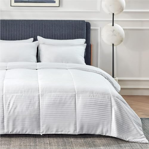 BEDSURE Bettdecke 155x200 4 Jahreszeiten, Bettdecke Ohne Bezug 155x200, Weiche Ganzjahresdecke Gestreifte-Steppdecke Bettdecken 155x200