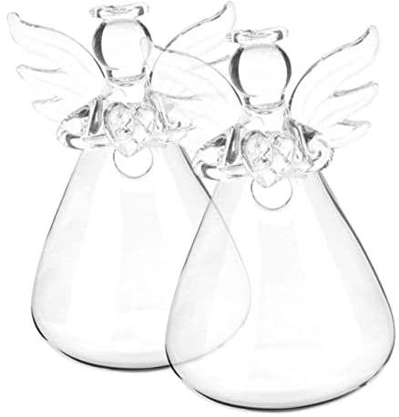 Hydrokultur-Glasvase, Hochzeits-Tischvase, Kristall-Engel, Engel-Vase, Blumenkuppel, Krippe, Weihnachtsdekoration, Hydrokultur-Pflanzgefäß, Glasflasche, Glasblume, 2 Stück