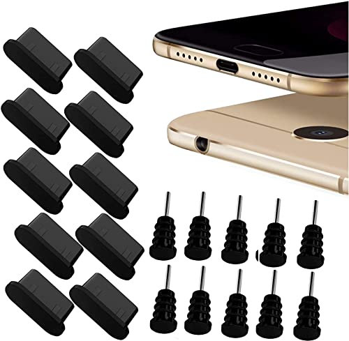 MOELECTRONIX 10 x protezione antipolvere USB 3.1 tipo C, adatto per Oppo Reno 11/11 Pro, tappo di protezione per cuffie, tipo C, colore nero