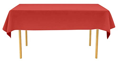 Cubierta 54 Cubiertas Desechables x Mantel de Plástico Mesa Bebé 108 Ducha Cocina Comedor y Bar Mantel Impermeable Navidad (Rojo, Talla Única)
