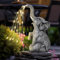 Elefant Gartendeko, Solar Elefant Statue Garten Deko mit LED Lichter, Außen Deko Garten Figuren Wetterfest, Solar Elefant Gartenfiguren für Balkon Deko, Garten Deko, Terrasse Deko, Teich Deko
