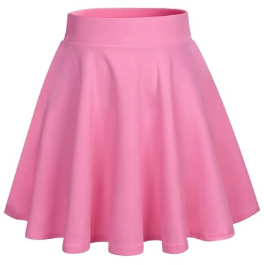 HomRain Women's Mini Skirts, Pleated High Waisted Skater Skirt for School, Velma Costume Cosplay Skirt,Coral M
