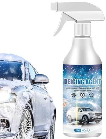 Windschutzscheiben-Spray-Eiser – 60 ml, leistungsstarker, schnell schmelzender Schneereiniger, Eis-Windschutzscheiben-Spray | Autozubehör zum sofortigen Schmelzen von Eis auf Glas, Eisspray für Auto-W