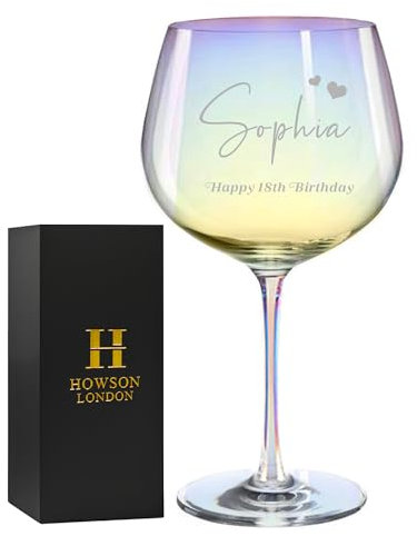 EDSG Personalised Gin Glass for Women Engraved Gin Glass 700ml Cocktail Glasses Personalised Gifts for Women Her Bestie Bridesmaid Personalised Gifts for Christmas Birthday (Design 4)