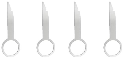 JZK 4Pcs Car Radio Removal Tool Key, DIN Release Keys Set, Car Radio Release Key Extraction Unloading Tool, for Focus, Fiesta, Audi, VolksWagen, Mercedes Benz, BMW, Bora, Golf, Jetta, Ford, Citroen