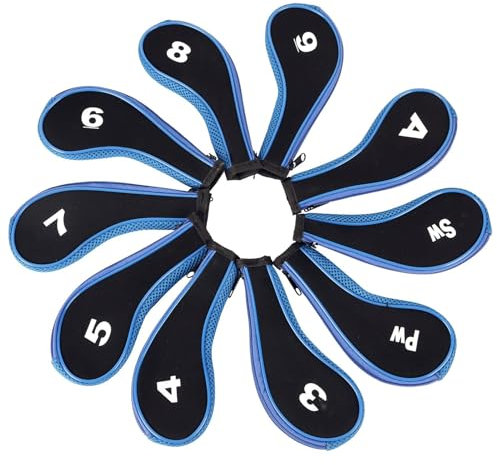 12 Pcs Golf Head Covers,Golf Club Covers Iron Head Covers with Zipper,Golf Club Head Covers Set Includes 3 to LW and A Easy to Identify Protects from Damage and Wear