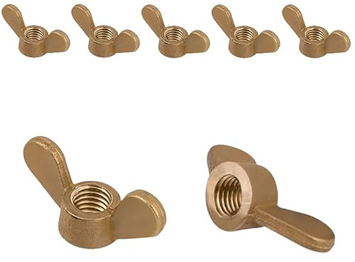 Dadi ad alette M5 in ottone, dadi a farfalla resistenti per viti di serraggio a mano per bulloni filettati, strumenti fai da te
