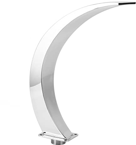 Rhawuy Stainless Steel Pool Waterfall Fountain | 304 G1 Internal Thread for Swimming Pools/Gardens/Playgrounds | Curved Design for Even Water Flow