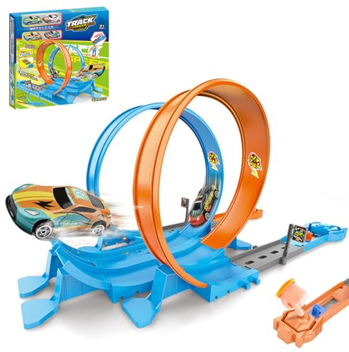 Weqizuerqi Autorennbahn für | Spielzeug Baustelle, Wandkletter-Set mit 360-Grad-Drehung für Kleinkinder, verwendbar im Innen- und Außenbereich, für Haus und Party