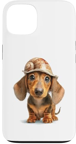 Adorable Chien Teckel dans Une Coquille d'escargot Coque pour iPhone 13