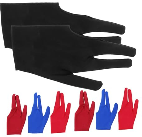 FOYTOKI Billardhandschuhe 8 Stück-Pack Dreifingerhandschuhe aus Elastan | Atmungsaktiv, Elastisch und Angenehm zu Tragen, Reibung Beim Snooker und Poolspiel, für Damen und Herren