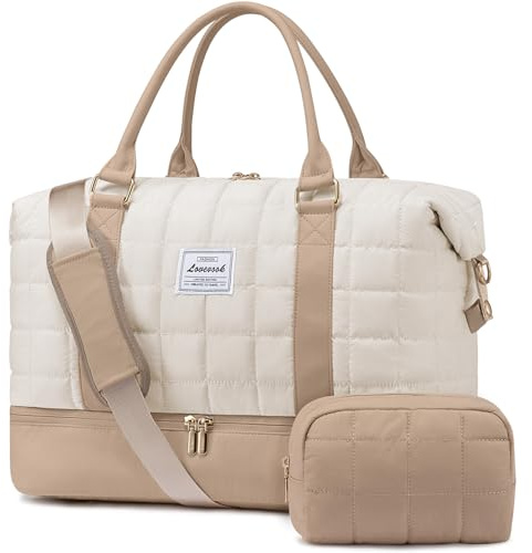 LOVEVOOK Reisetasche Damen, Leicht Weekender Handgepäck Tasche Kliniktasche | Puffer Geburt Kliniktasche Krankenhaustasche mit Schuhfach & Nassfach, Travel Bag Sporttasche für Flugzeug Reise