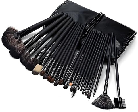 Eupneicu Pinceaux De Maquillage Set [9 Unités], Pinceaux De Maquillage Yeux, Outils De Maquillage Pour Ombres À Paupières Et Sourcils (Noir 24Pcs)