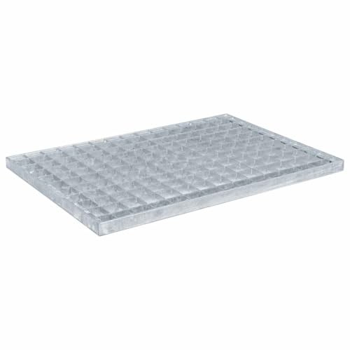 Rejilla de 50 x 35 x 2 cm de acero galvanizado en caliente, rejilla metálica estable como cubierta de suelo o rejilla de drenaje para interior y exterior