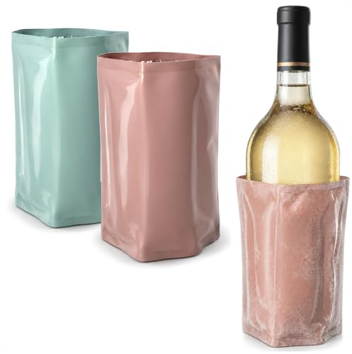 COM-FOUR® 2x Flaschenkühler für unterwegs, Kältepack mit Verschluss | Kühlmanschette zum Kühlen von Bier - Wein und Softdrinks - Sektkühler [Auswahl variiert]