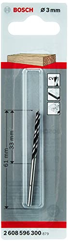 Bosch Accessories Mèche Hélicoïdale (pour Bois, Ø 3 x 33 x 61 mm, Accessoires pour Perforateurs)