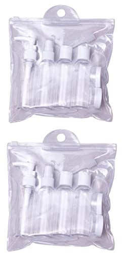 Netagon 9 Piece Travel Bottle Set Leak Proof Clear Toiletries Containers with Clear Airport Bag Case, Perfect for Travel Holidays Swimming Camping Trips (2 Packs -18 Pce)