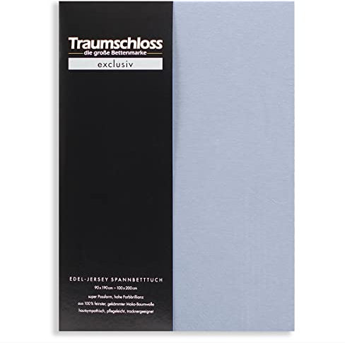 Traumschloss Exclusiv Edel-Jersey Spannbettlaken 140-160x200 Mittelblau