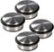 Oxid7® Türstopper Edelstahl flach 10x4,5cm (BxH) – 1,2kg – massiver Türpuffer für schwere Türen – rutschfest auch auf glatten Böden - Set 4 Stück